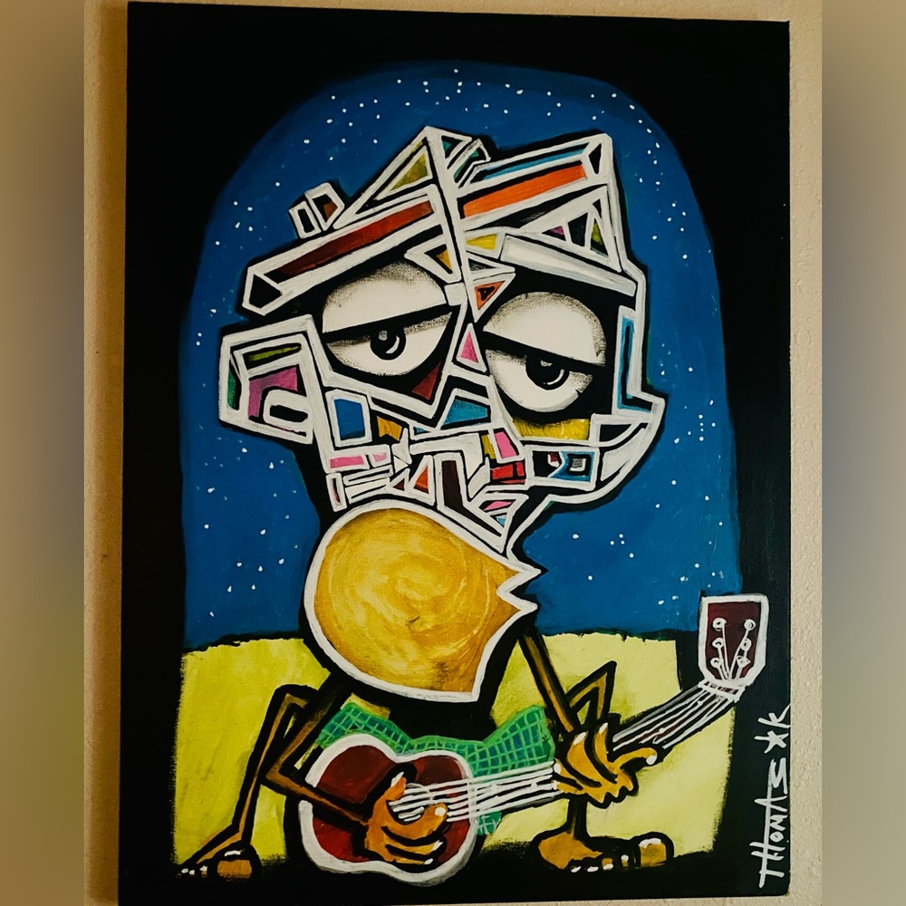 Colorful Abstract Musician Canvas Art “Finding The Note”